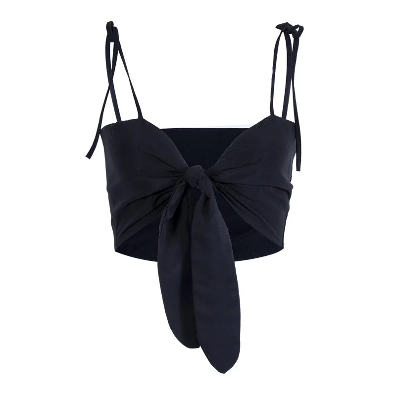 

Sexy Summer Women Clothes Casual Slim V-Neck Vest Sleeveless Crop Tops Backless Regular Size Cotton Girls Camis