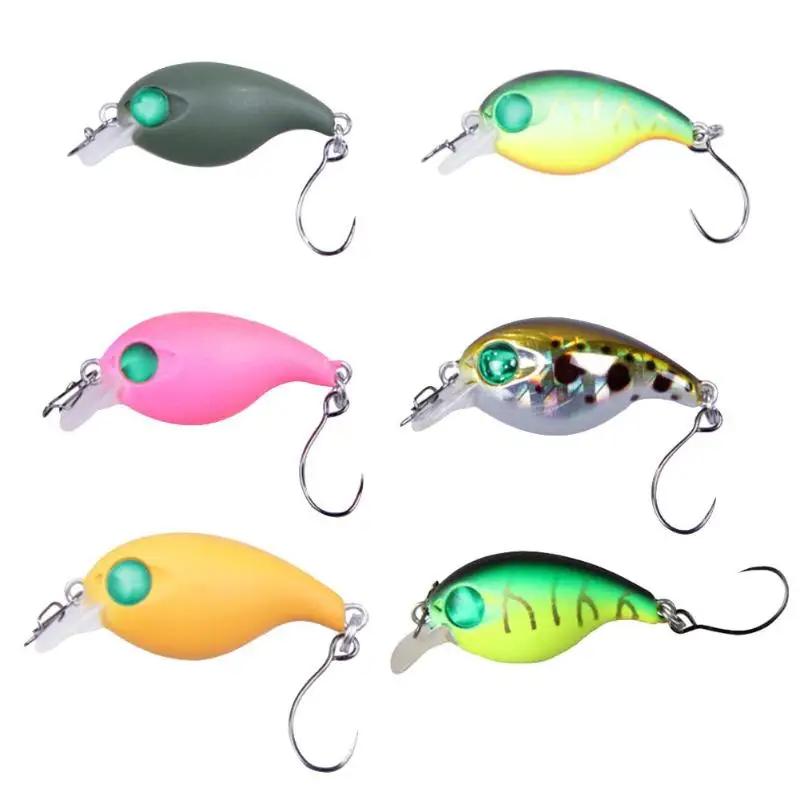  Mini Swim Fish Fishing Lure 28mm 2g Artificial Hard Crank Bait Wobbler with Single Hook Fishing Tac