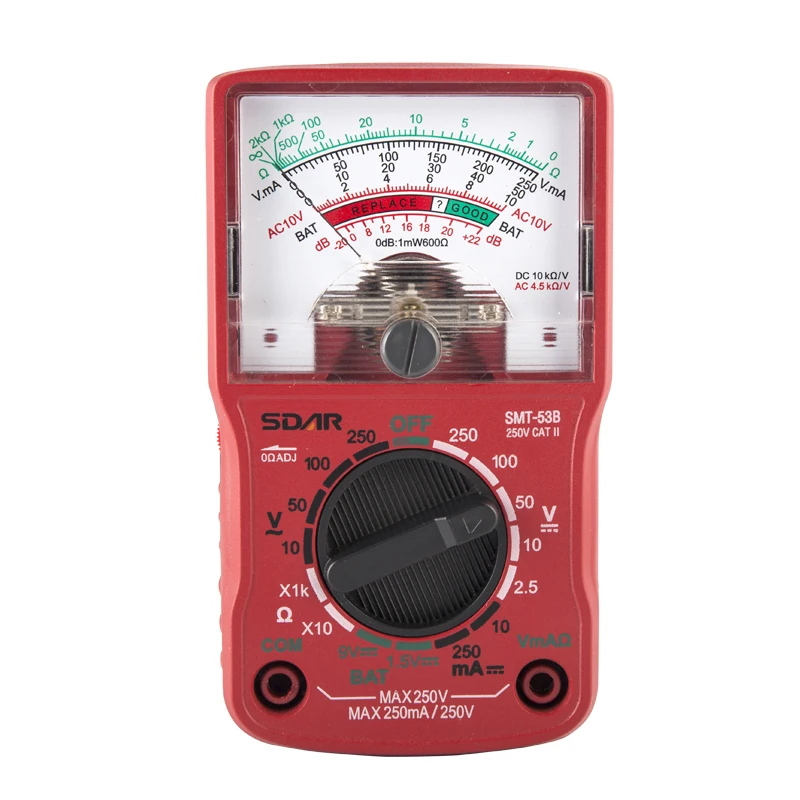 AC/DC 250V Battery Resistanc Digital Multimeter Pocket Size Analogue Multimeter SMT 53B Hot