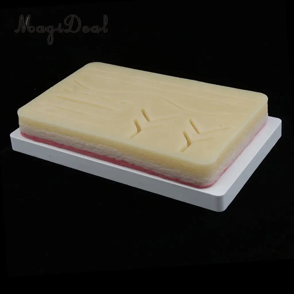 MagiDeal Medical Suture Training Practice Simulation Human Skin Model Pad with Wound, Teaching Tool