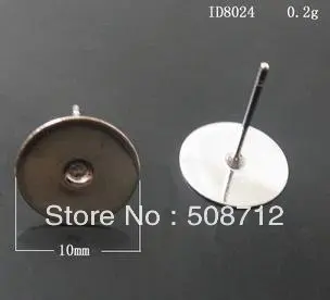 

Free shipping!!! 1000 Pairs Silver Plated Earring Post W /Stoppers pad 6mm,earrings pad,Earrings Base