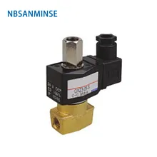 NBSANMINSE прямого действия квадратной катушки двухстороннее двухпозиционное соленоидное давление клапана 0~ 0.9MPa Размер соединения 1/4& 1/8& 3/8 QX22-06S