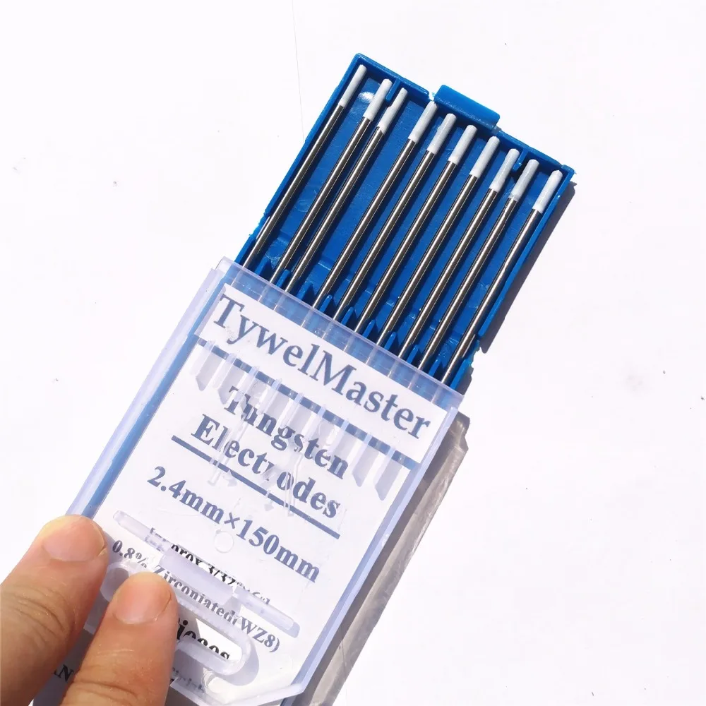 WZ8 Tungsten Electrode Tig Rod 2.4mm(3/32")x150mm(6") 10pcs/Pack White