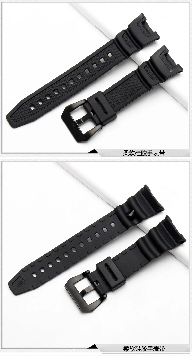 Черный силиконовый резиновый водонепроницаемый ремешок для Casio sgw-100 Ремешки для наручных часов умные часы аксессуары браслет