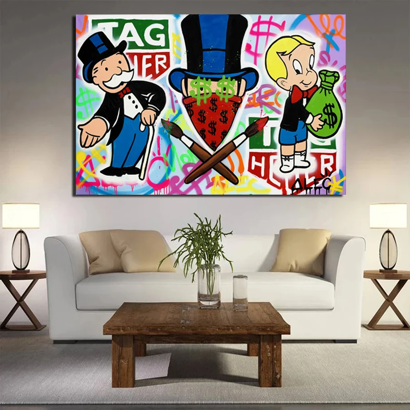 

Alec Monopoly x TAG Heuer Wall Art Canvas Painting Posters Prints Modern Painting Wall Pictures For Living Room Home Decoration