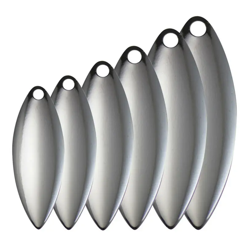 

10pcs Size 2-6 Nickel Steel Willow Spinner Blades Smooth Finish, DIY Spinner bait Fishing Lures, Tackle Craft SP001