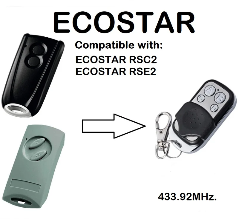 2 шт. ECOSTAR RSC2, ECOSTAR RSE2 совместимый пульт дистанционного управления плавающий код 433,92 МГц