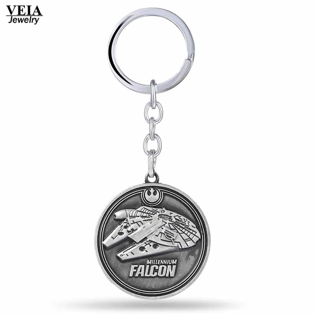 Hot Movie Fashion Key Chain Jewelry Star Wars Falcon Spacecraft Warship Alloy Keychain Pendant For Unisex Dropshipping | Украшения и