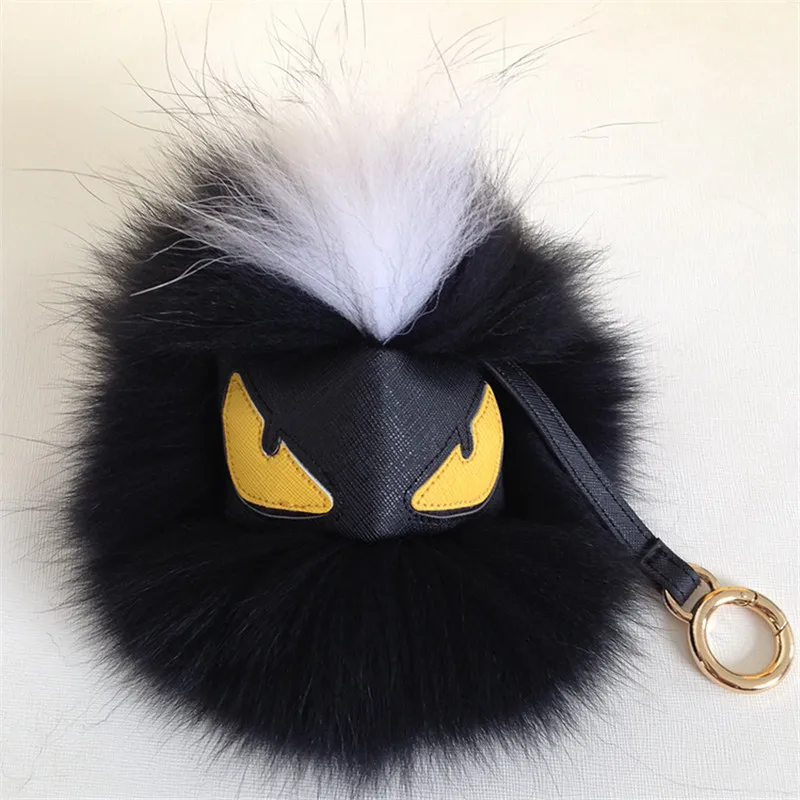

Real Fur Pom Poms Bag Bug Little Monster Bag Charm Keychain Luxury Car Jewelry Pendant of Fox furs Free Shipping SP023