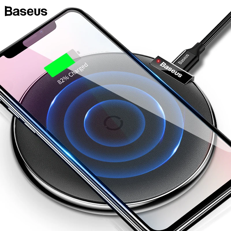 

Baseus Leather Qi Wireless Charger For iPhone Xs Max Samsung S10 Xiaomi Mi 9 Mix 3 Doogee S60 Fast Wirless Wireless Charging Pad