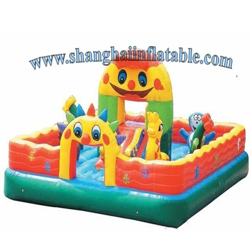 

Wholesale cheap inflatable blue cat fun city, kids inflatable playground bouncer on sale inflatable fun island for kids