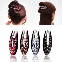 Корейская заколка для волос с кристаллами для женщин, заколка для волос с верхней стороной, стразы, заколка для волос, заколка для волос, аксессуары для волос для девочек