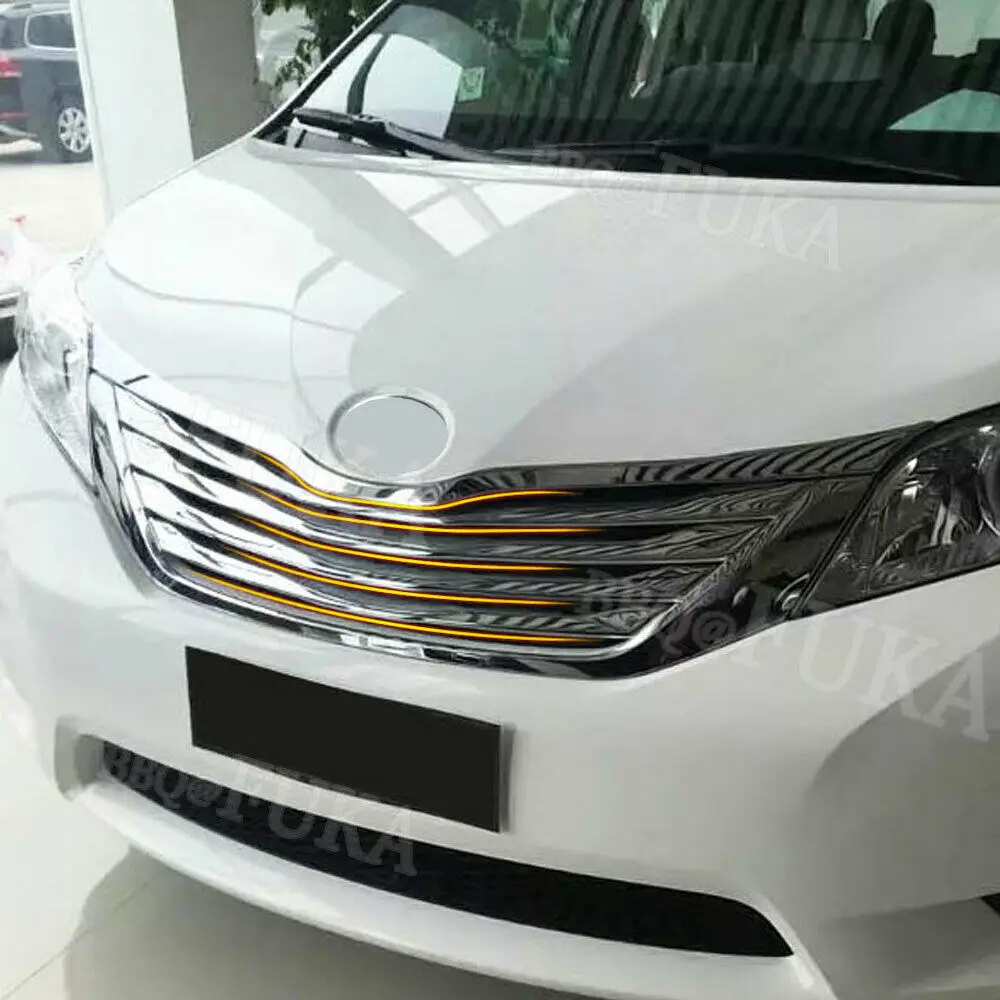 Для Toyota SIENNA 2010 2017 хромированный АБС пластик передний бампер решетка радиатора