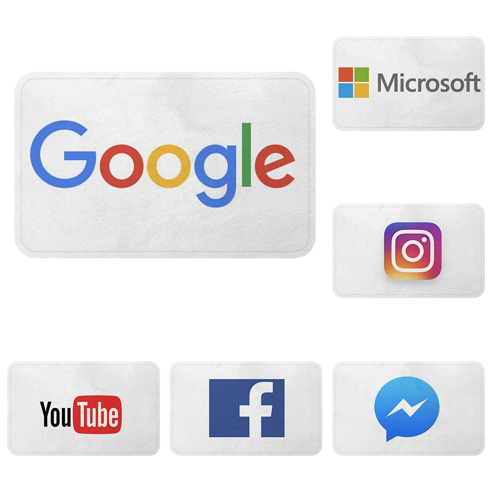 

Google Microsoft Facebook Youtube Instagram Mat Bath Carpet Decorative Anti-Slip Mats Room Car Floor Rugs Door Home Decor Gift