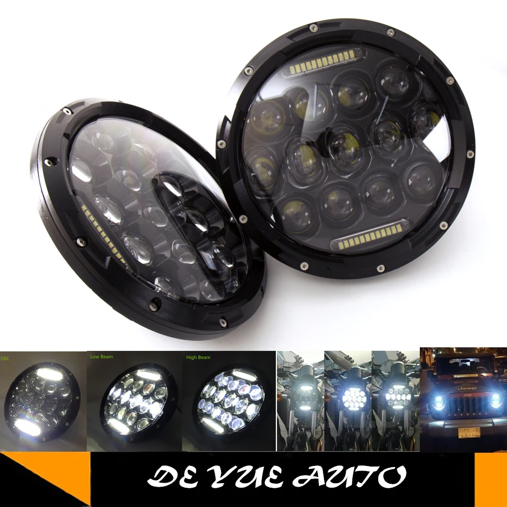 

for Toyota FJ Cruiser 2007- 2014 land cruiser 7 inch LED 85w car lights with DRL 7" headlight for Jeep wrangler Defender Hummer