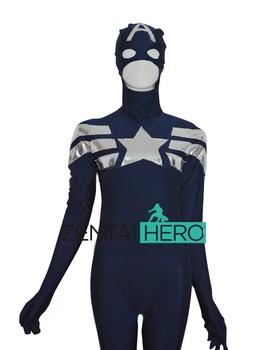 

Free Shipping DHL NEW Marvel Comics Navy Captain America Costume 2016 Halloween Superhero Movie Captain America Costume 16081601