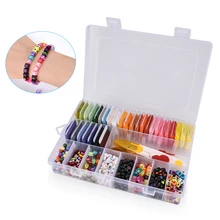 

DIY Acrylic Beads Set Handmade Bracelet Making Accessories Kits Girls Kids Toy Jewelry Necklace Bracelet Hand Craft Storage Box