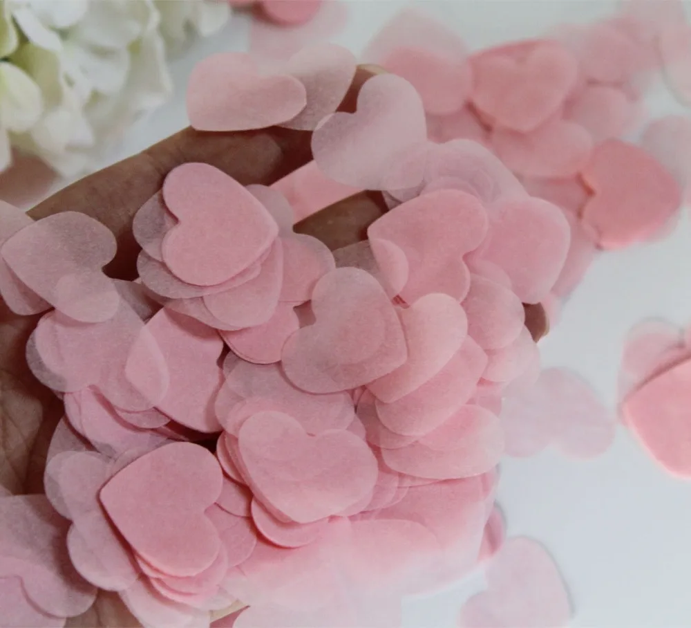 

Wedding Light Blush Pink fuchsia Heart Tissue Confetti Flower Girl bridemaid guest throwing confetti Biodegradable 50g