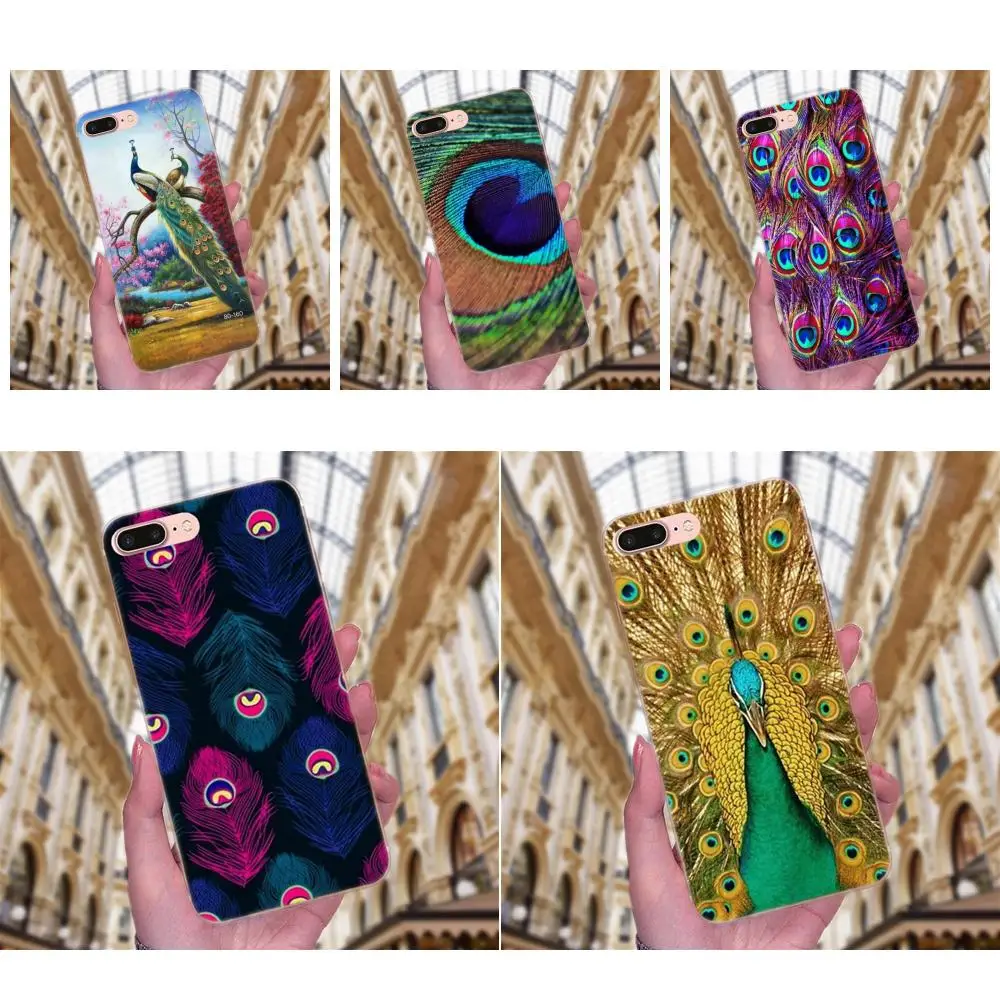 Красивый чехол из ТПУ с синими и зелеными перьями павлина для LG G4 G5 G6 K4 K7 K8 K10 2017 V10