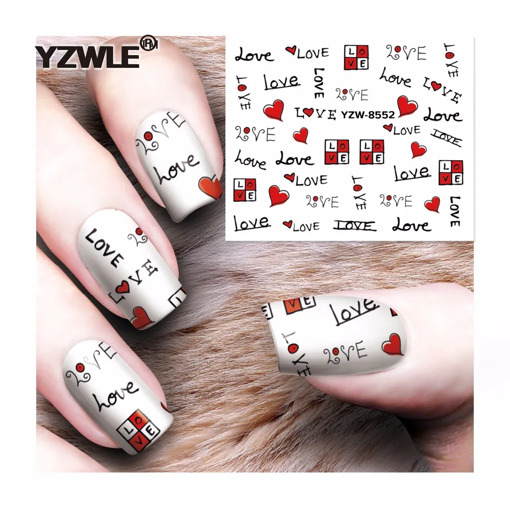 

YZWLE 1 Sheet DIY Decals Nails Art Water Transfer Printing Stickers Accessories For Manicure Salon YZW-8552