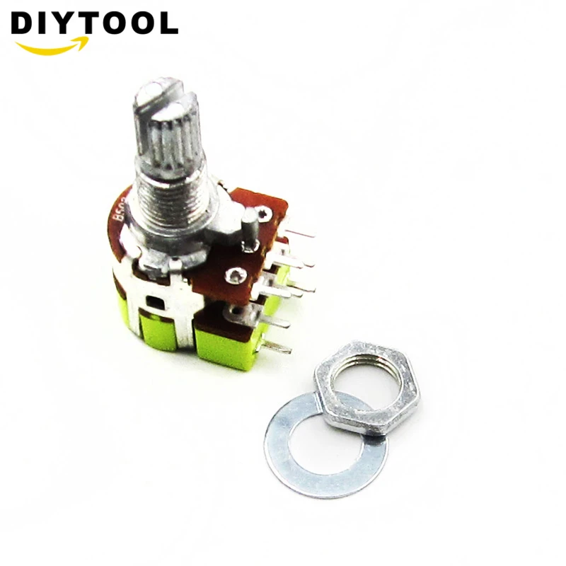 1pcs B50k 50k Ohm Dual Linear Taper Volume Control Potentiometer Switch