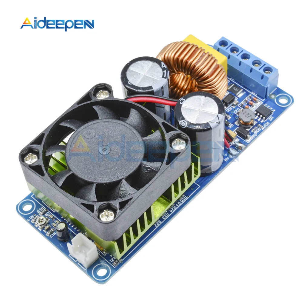 

IRS2092S DC 500W Mono Channel Digital Amplifier Class D HIFI Power Amp Board Module with Fan Short Circuit Protection