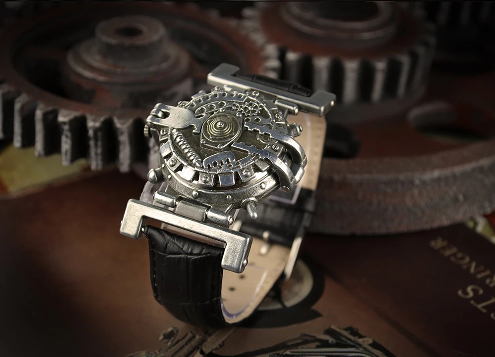 Водонепроницаемые женские часы в стиле стимпанк, уникальные латунные мужские часы для косплея, 3D металлические часы