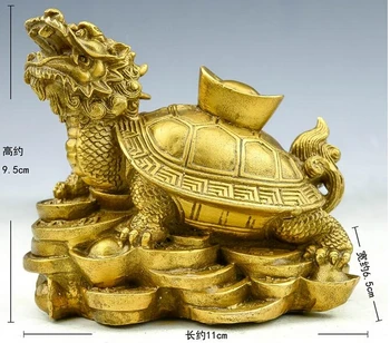 

SCY 426+++Copper gold dragon turtle Ruyi lucky turtle defends the leading town house is not anti villain feng shui ornaments