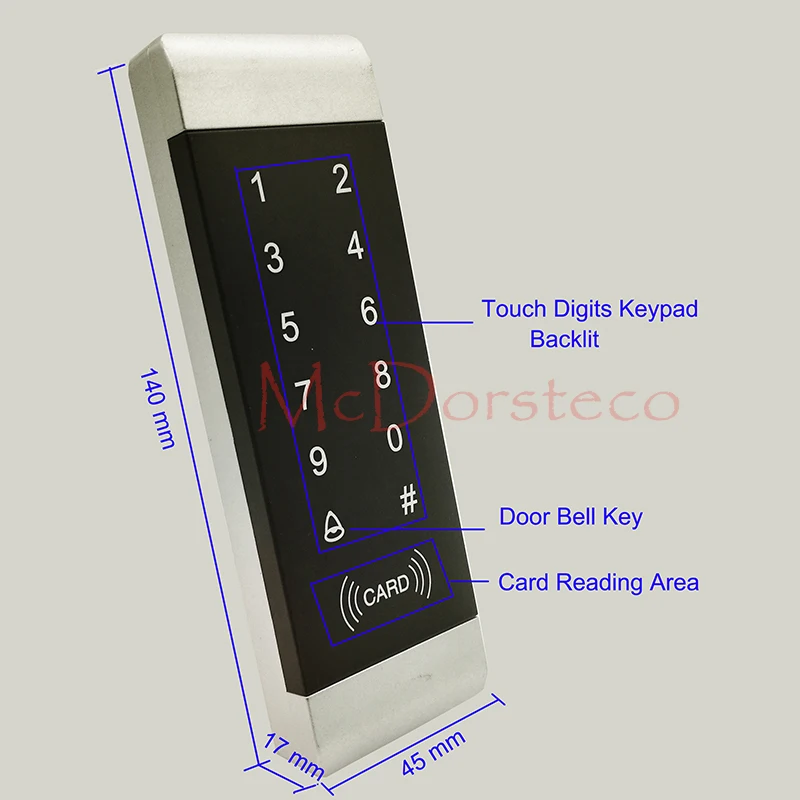Rfid блокировки Системы 125 кГц двери rfid-карты Пароль контроллер доступа с сенсорной клавиатурой Wiegand Вход/Выходная дверь контроллер