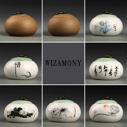 

Promotion!!!WIZAMONY chinese all kinds of tea caddy crude pottery canister container for puer tea little tea storage chests