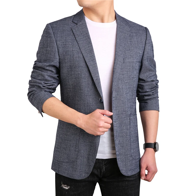 

MarKyi 2019 fashion gray men suits and blazer plus size 4xl casual jackets blazers single button blazer for men slim fit