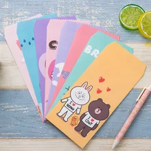 30 шт./лот милый мультфильм окна подарочный бумажный конверт Kawaii Канцелярские День рождения Рождество открытка приглашение конверт для друзей