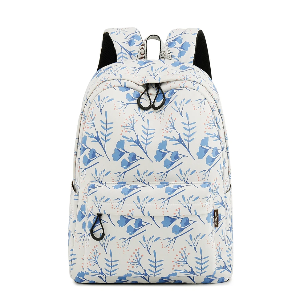 Buy Waterproof White Flower Print Backpack with 15.6