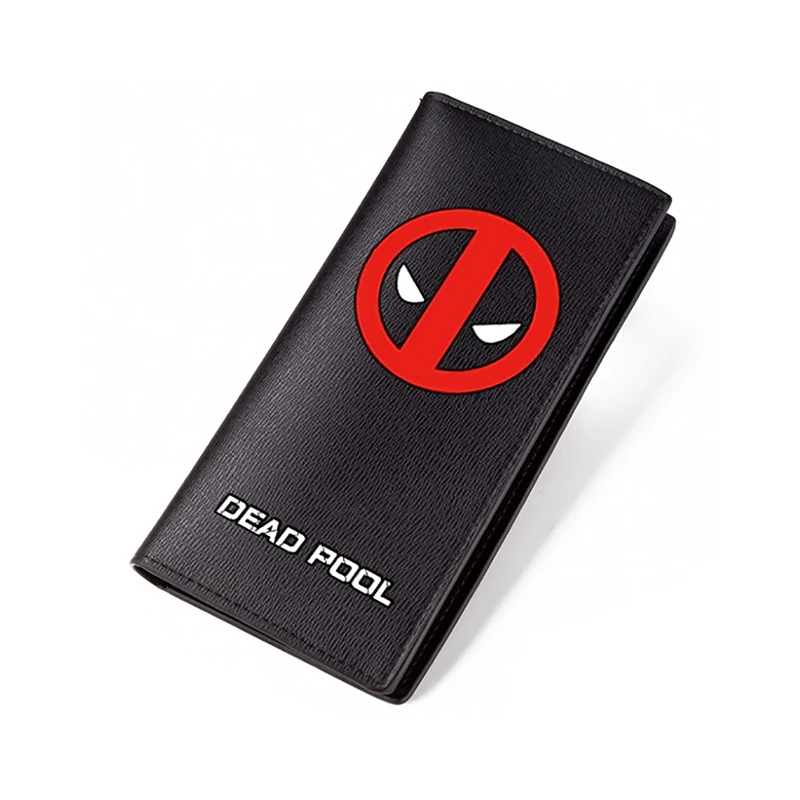 

Zshop Marvel Heros PU Wallet Black Long Purse Captian American Dead Pool Agent of Shield Caretria Iron Man Wallets Short PU