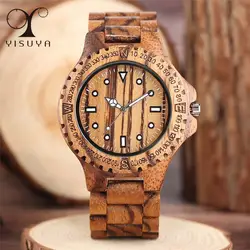YISUYA мужские роскошные деревянные часы Творческий настоящий Сандал Аналоговые Кварцевые Наручные стимпанк мужской подарки