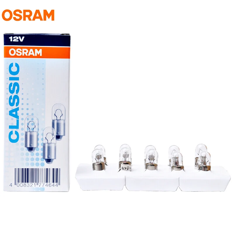 10 шт. OSRAM T4W 3893 BA9s 12 В 4 Вт оригинальная линия металлических цоколей