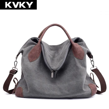 

KVKY Brand Casual Women Canvas Handbags High Quality Women Shoulder Bag Female Crossbody Bag Big Women Tote Bags Bolsas Feminina