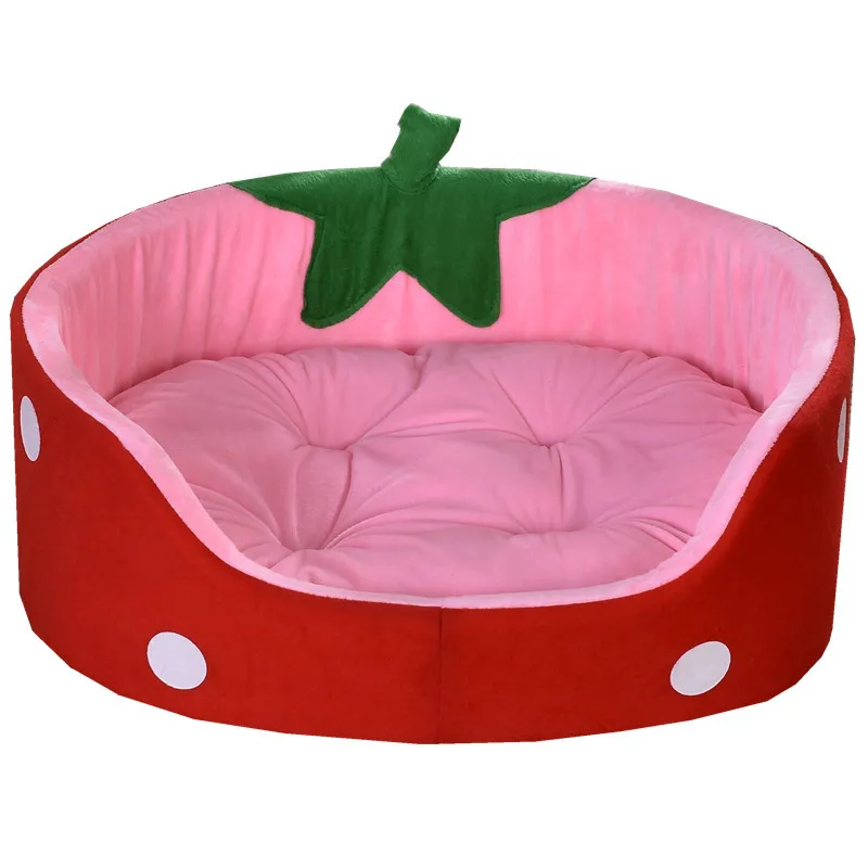 Strawberry Pet Cat Dog Bed Warming Dog House Cute Fruit Pet Kennel