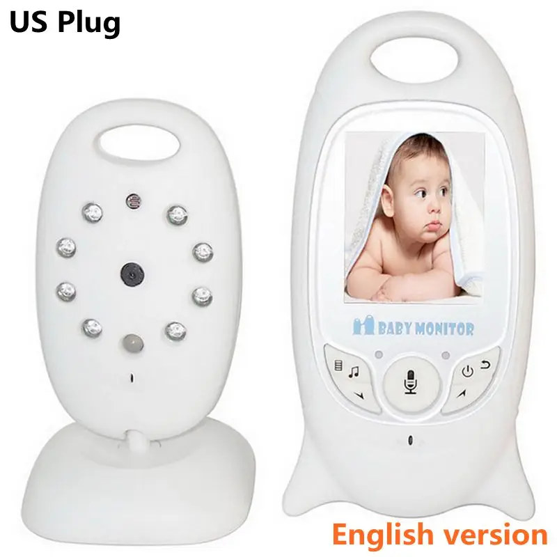 Loozykit беспроводной видео цветной Детский Монитор высокого разрешения детская няня камера безопасности ночное видение температура с колыбельной - Цвет: US Plug