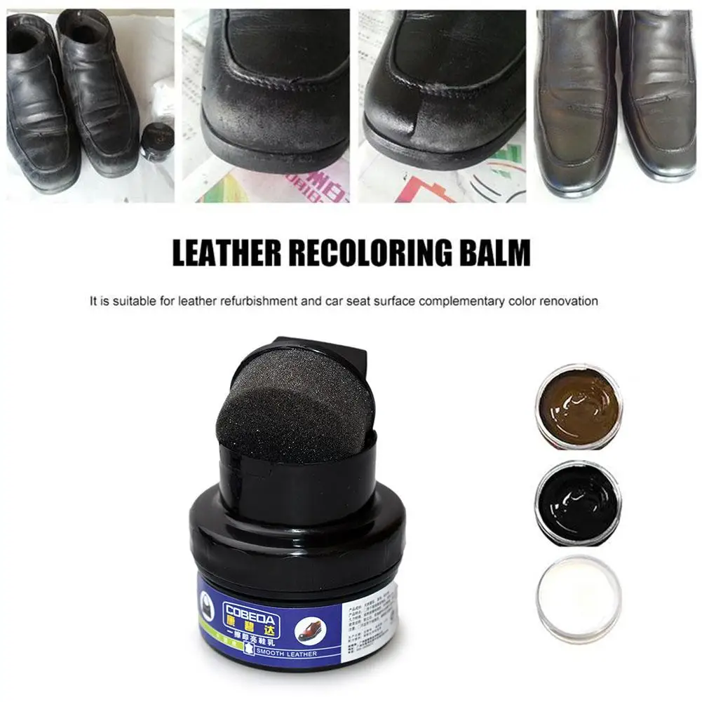 

50ml Leather Repair Cream Recoloring Balm Renew Scratched Leather For Couches Car Seats Clothing Purses Black Brown Transparent