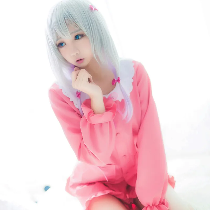 Anime Cosplay Costume Cos Izumi Sagiri Sweet Cute Pajamas For Men Full set + Bows |