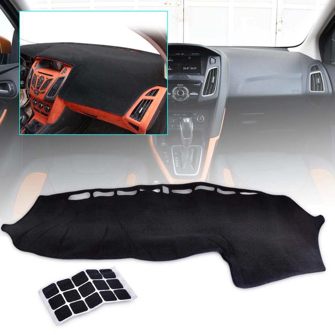 

CITALL Auto Inner Dashboard Mat Dash Cover Pad DashMat Sun Shade fit for Ford Focus MK3 2012 2013 2014 2015 2016 Left Hand Drive