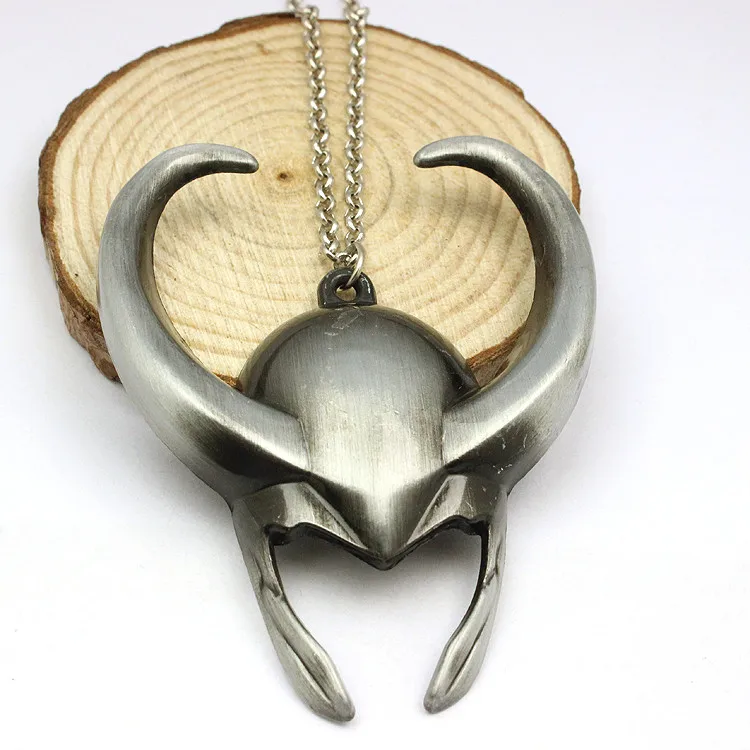 Movie Jewelry Vintage Marvel Age of Ultron Avengers Thor Loki Helmet Metal Pendant Necklace Jewellery - Super Comics Online IMG_0310