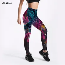 Qickitout новые модные женские леггинсы цветочные лепестки цифровые цветные печатные леггинсы сексуальные тренировочные штаны для фитнеса повседневные уличные штаны