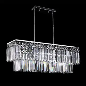 

Free Shipping Rectangle Design Crystal Chanderlier For Dining Room Lustres e Pendentes Modern Lamp L65*W19*H62cm Indoor Lighting