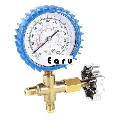 

Air Conditioner Part 3-Way Valve 1/4NPT Thread Single Manifold Gauge 220psi