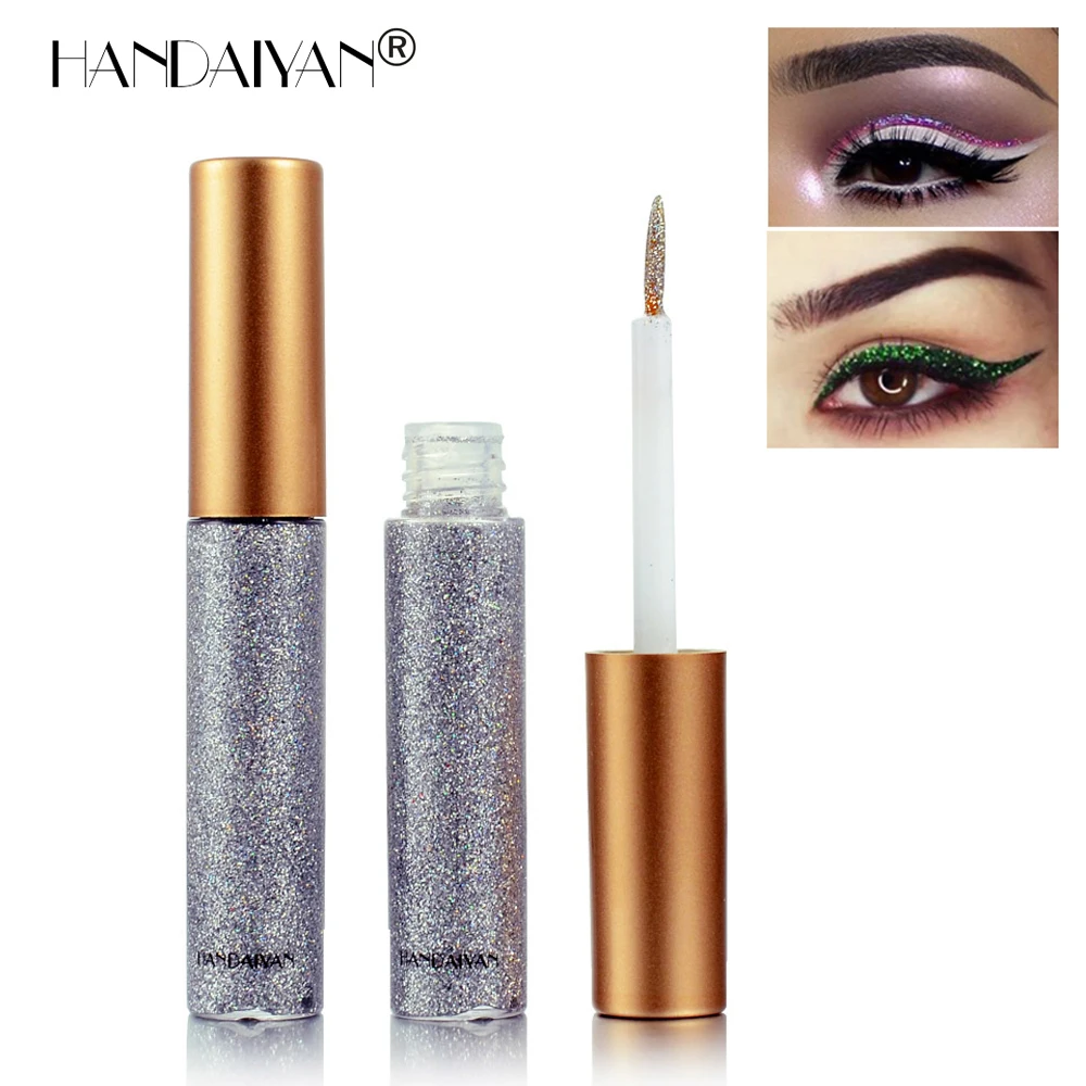 Bargain Price for  HANDAIYAN Shine Glitter Eye Shadow & Liner Liquid Long-lasting Shimmery Eye Makeup Quickly Dry Shin