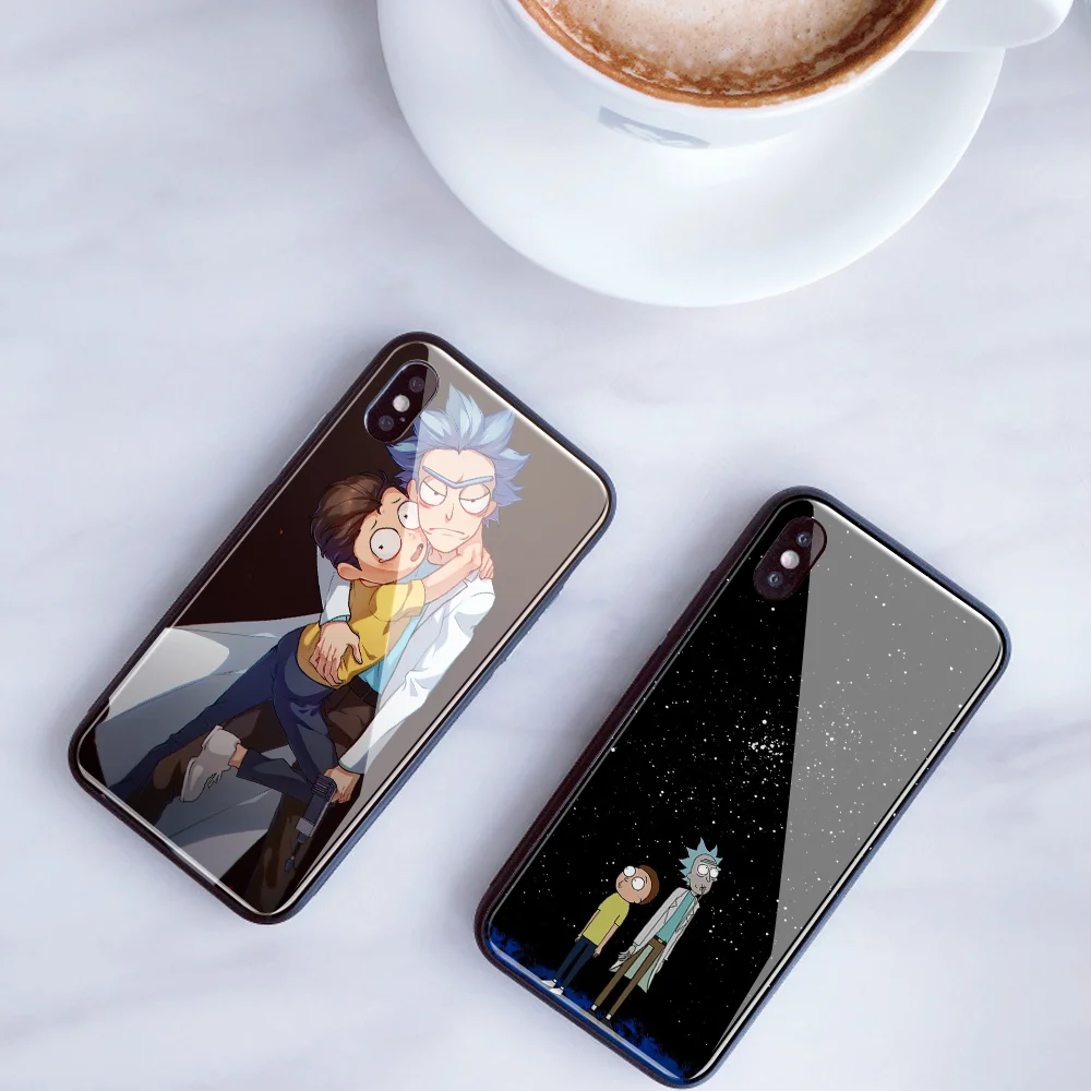 На заказ Чехол из закаленного стекла для телефона для iphone 11 Pro XS MAX XR 5 5S SE чехол Рик и Морти рассол сделай сам для iphone 8X10 7 Plus 6s
