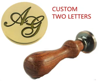 

Vintage Custom Made Your Design Letter Picture Logo Personalized Wedding Invitation Wax Seal Stamp Rosewood Handle Set