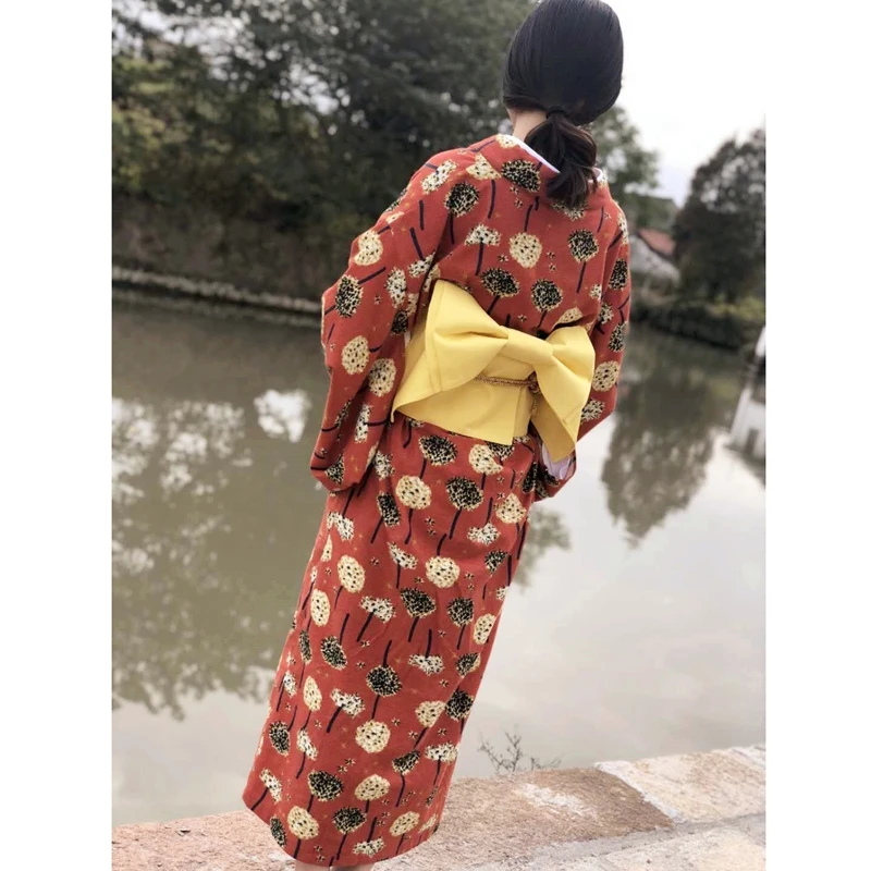 Женский юката японское традиционное кимоно гейши Платье женское Оби японский